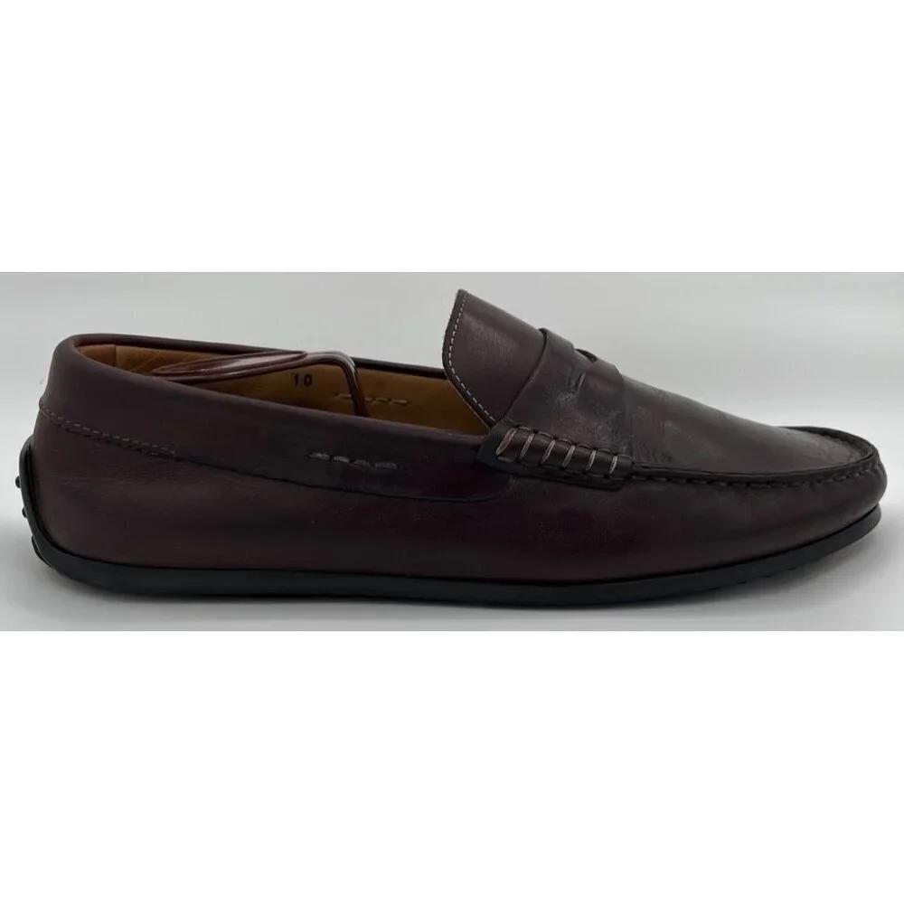 Zelli Monza Italian Calfskin Burgundy Driver Loafers Men’s Size 10 Dress Shoes